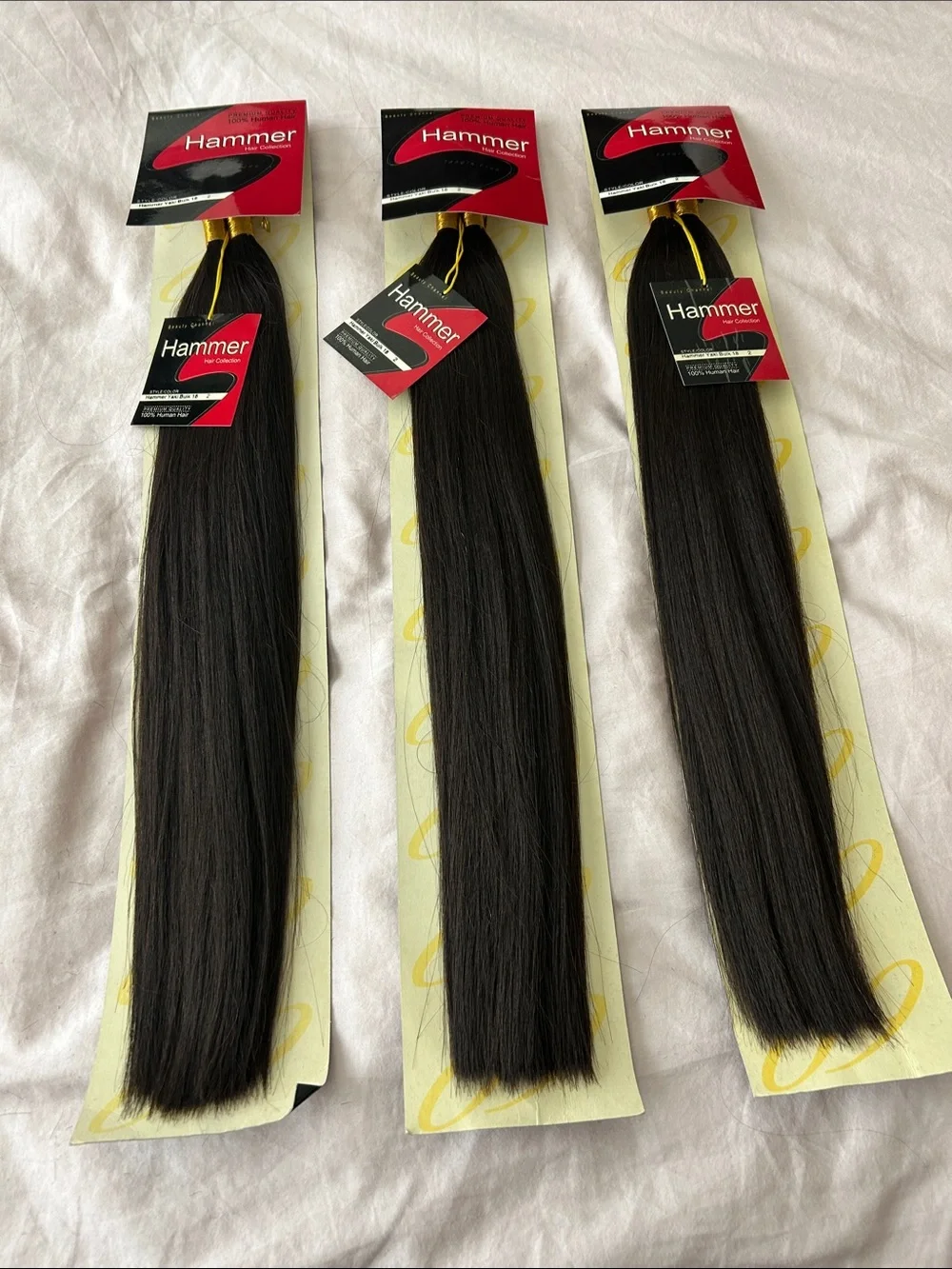 Hammer Hair Collection 18” Bulk 100% Human Hair Color 2 Brown (3 packs)